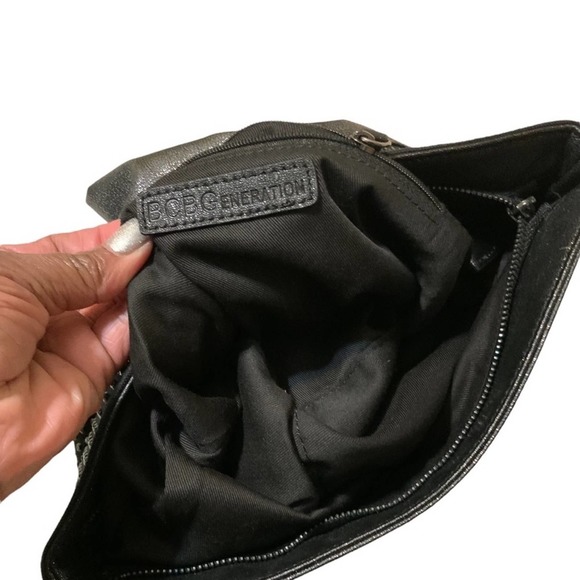 BCBGeneration Beaded Envelope Fold-over Clutch Gunmetal Magnetic Closure - Picture 7 of 8